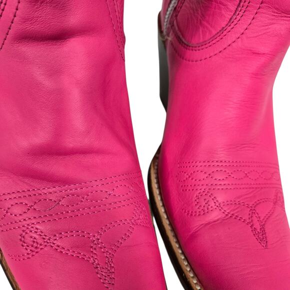 Corral Western Boots Pink Fuchsia Snip Cowboy Cowgirl Tall Leather Embroidery 8 - Picture 14 of 16